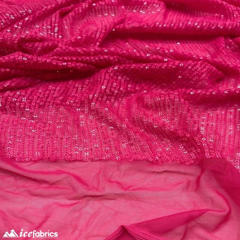 Elegant 2 Way All Over Stretch Sequin FabricICE FABRICSICE FABRICSBy The Yard58 inches WideHot PinkElegant 2 Way All Over Stretch Sequin Fabric ICE FABRICS Hot Pink