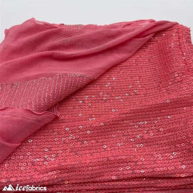 Elegant 2 Way All Over Stretch Sequin FabricICE FABRICSICE FABRICSBy The Yard58 inches WideStrawberry PinkElegant 2 Way All Over Stretch Sequin Fabric ICE FABRICS Strawberry Pink