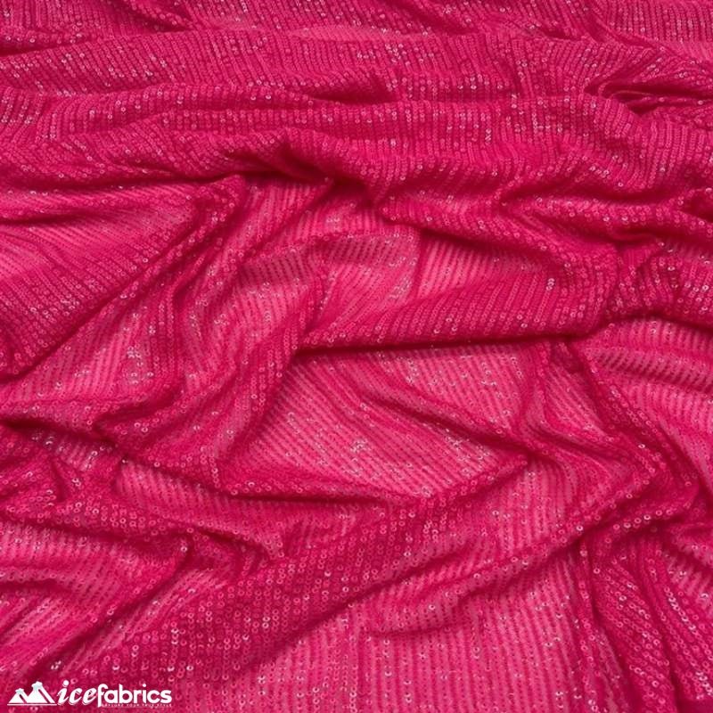 Elegant 2 Way All Over Stretch Sequin FabricICE FABRICSICE FABRICSBy The Yard58 inches WideHot PinkElegant 2 Way All Over Stretch Sequin Fabric ICE FABRICS Hot Pink