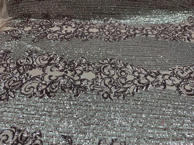 Elegant French Power Spandex Stretch Mesh Lace Sequin Fabric By The YardICEFABRICICE FABRICSSilverBy The Yard (58" Wide)Elegant French Power Spandex Stretch Mesh Lace Sequin Fabric By The Yard ICEFABRIC Dusty Rose