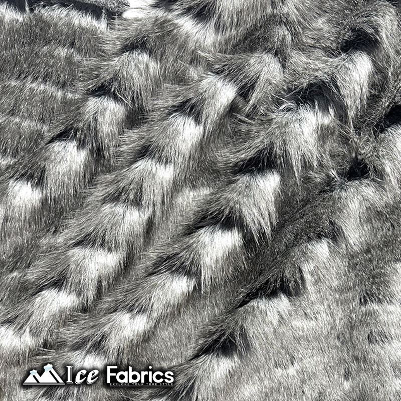 Fancy Feather Long pile Faux Fur Fabric | 3” PileICE FABRICSICE FABRICSBlack GrayBy The Yard (60” Wide)Fancy Feather Long pile Faux Fur Fabric | 3” Pile ICE FABRICS Black Gray