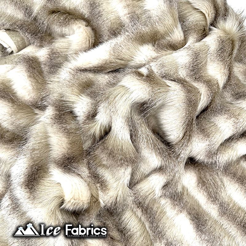 Fancy Feather Long pile Faux Fur Fabric | 3” PileICE FABRICSICE FABRICSBeige - Brown - WhiteBy The Yard (60” Wide)Fancy Feather Long pile Faux Fur Fabric | 3” Pile ICE FABRICS Beige - Brown - White