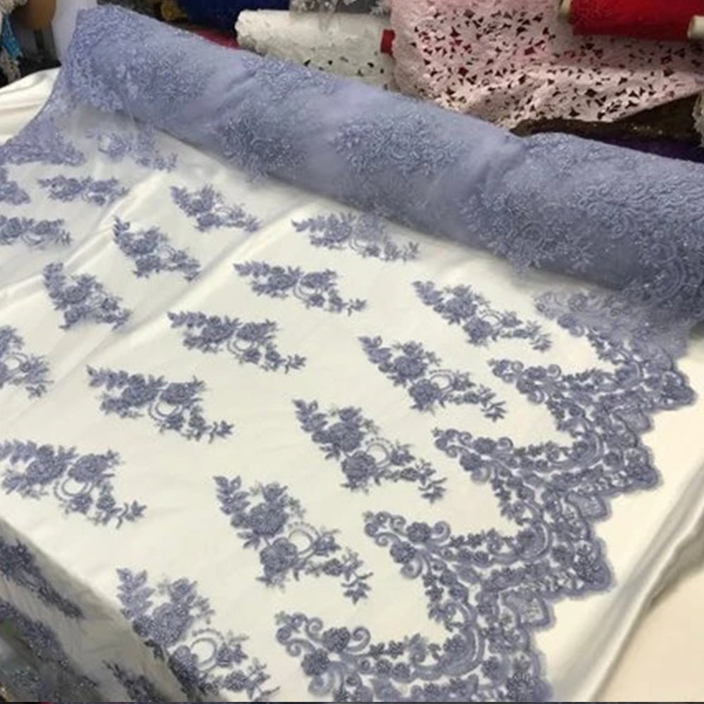 Fashion Wedding Dress Sequins Beaded Bridal Mesh LaceICE FABRICSICE FABRICSLavenderFashion Wedding Dress Sequins Beaded Bridal Mesh Lace ICE FABRICS Lavender