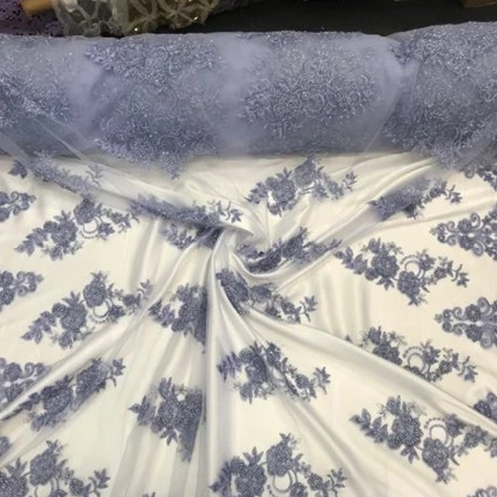 Fashion Wedding Dress Sequins Beaded Bridal Mesh LaceICE FABRICSICE FABRICSLavenderFashion Wedding Dress Sequins Beaded Bridal Mesh Lace ICE FABRICS Lavender