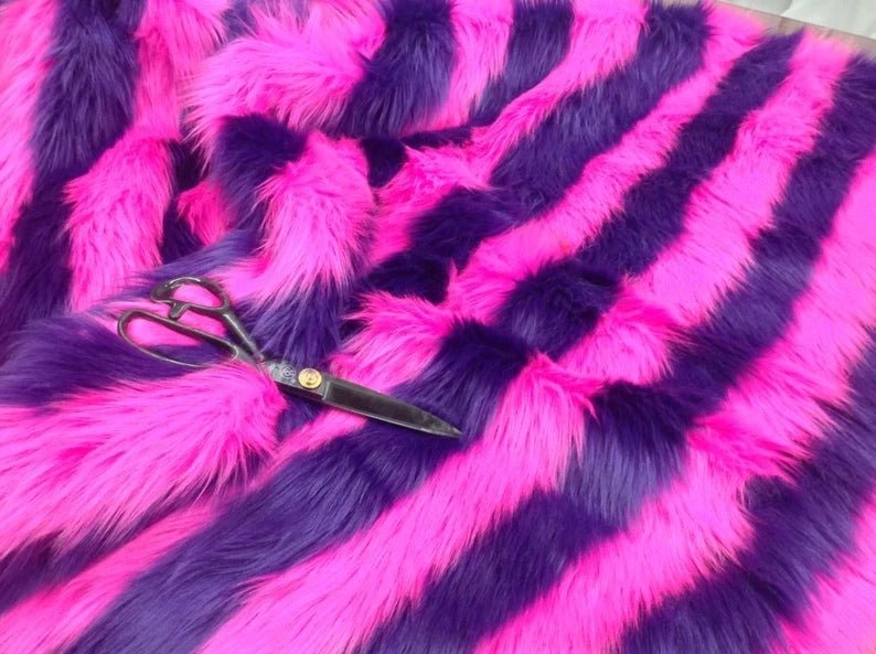 Faux Fur 2 Tone Stripe Long Pile Fabric For Fur Coats, Fur Clothing, Blankets, Bed Spreads, Throw BlanketsICEFABRICICE FABRICSPurple/FuschiaBy The Yard (60 inches Wide)Faux Fur 2 Tone Stripe Long Pile Fabric For Fur Coats, Fur Clothing, Blankets, Bed Spreads, Throw Blankets ICEFABRIC Purple/Fuschia