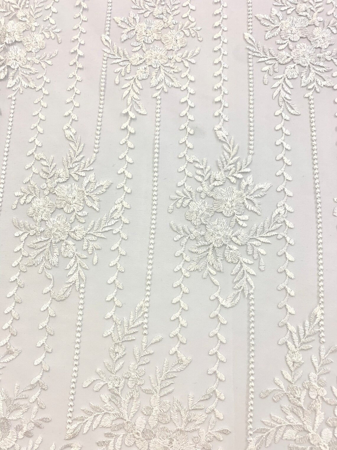 Flowers Floral White Lace Fabric / Embroidery Lace MeshICE FABRICSICE FABRICSBy The YardFlowers Floral White Lace Fabric / Embroidery Lace Mesh ICE FABRICS