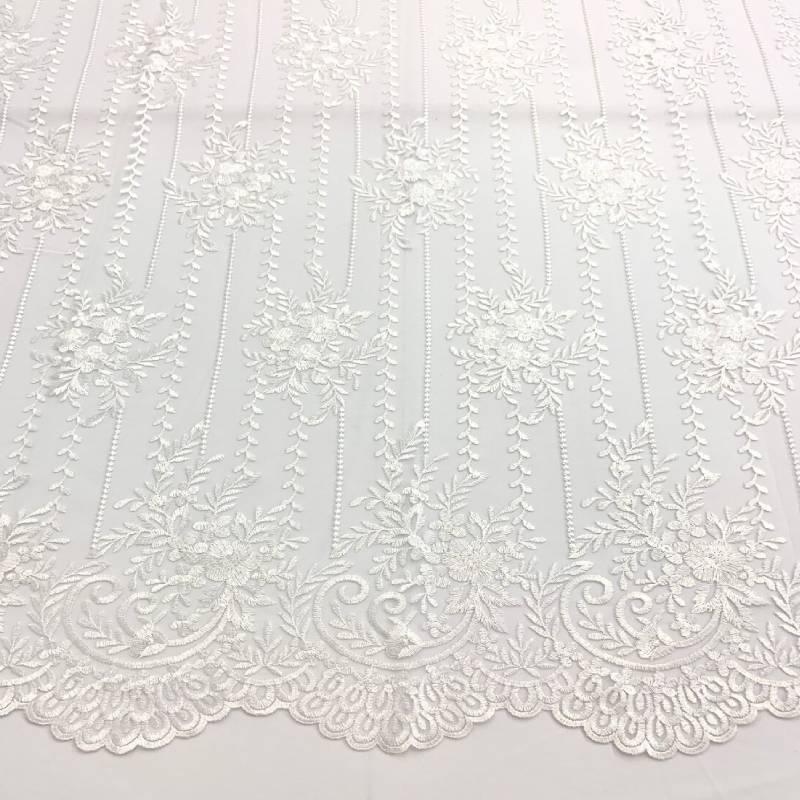 Flowers Floral White Lace Fabric / Embroidery Lace MeshICE FABRICSICE FABRICSBy The YardFlowers Floral White Lace Fabric / Embroidery Lace Mesh ICE FABRICS