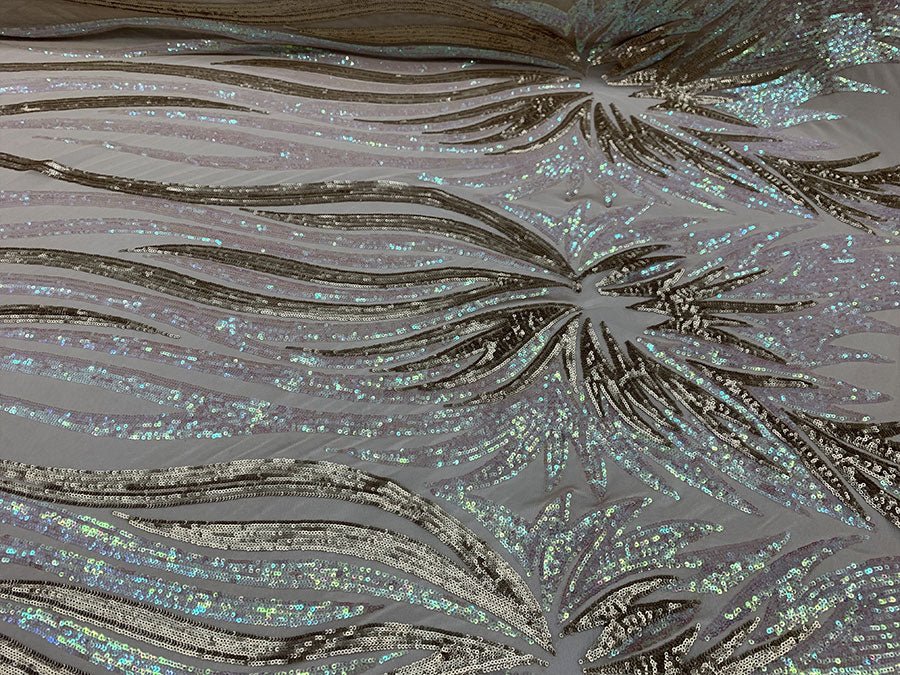 French Feather Embroidered Spandex 4 Way Stretch Sequin Mesh Lace FabricICEFABRICICE FABRICSIridescent/ChampagneFrench Feather Embroidered Spandex 4 Way Stretch Sequin Mesh Lace Fabric ICEFABRIC Pink/Gold