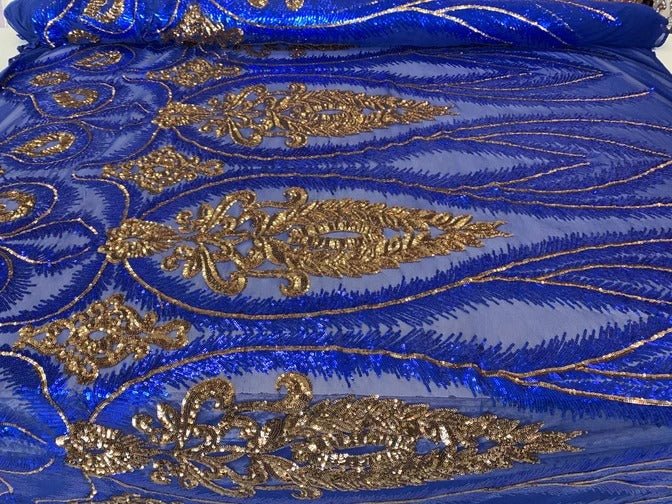 French Luxury 4 Way Stretch Sequins Spandex Power Mesh Lace FabricICEFABRICICE FABRICSNavy BlueFrench Luxury 4 Way Stretch Sequins Spandex Power Mesh Lace Fabric ICEFABRIC Royal Blue
