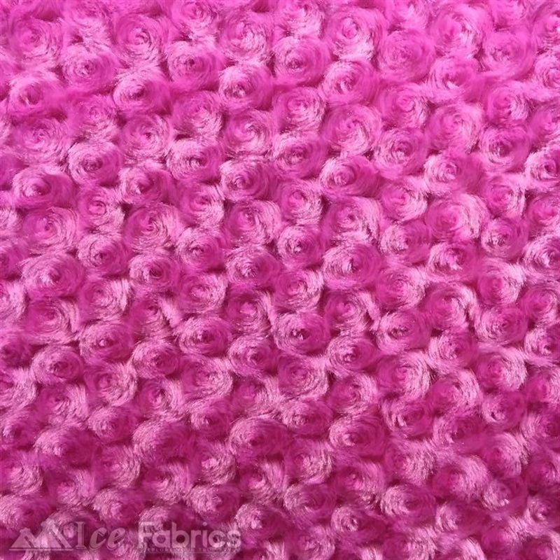Fuchsia Minky Rose Rosebud Fabric Blanket FabricICE FABRICSICE FABRICSBy The Yard (60" Wide)Fuchsia Minky Rose Rosebud Fabric Blanket Fabric ICE FABRICS