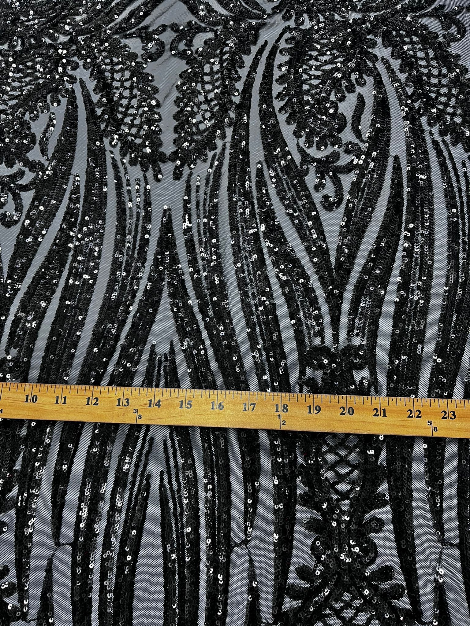 Geometric 4 Way Stretch Sequin Fabric | Black | Embroidered FabricICE FABRICSICE FABRICSSample (Swatch)Geometric 4 Way Stretch Sequin Fabric | Black | Embroidered Fabric ICE FABRICS