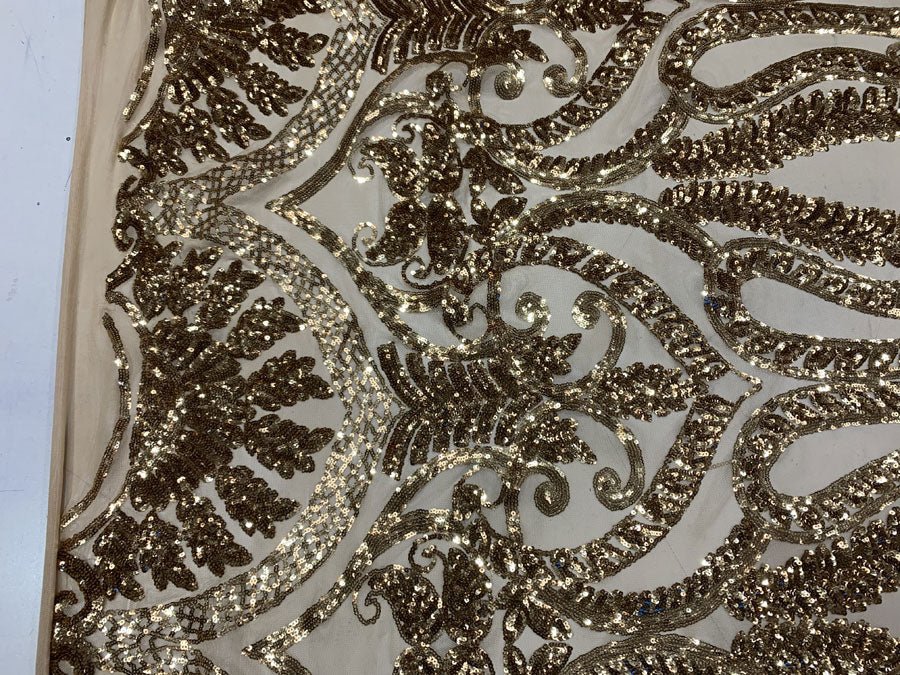 Geometric Sequins Spandex 4 Way Stretch Sequins FabricICEFABRICICE FABRICSGoldGeometric Sequins Spandex 4 Way Stretch Sequins Fabric ICEFABRIC Gold