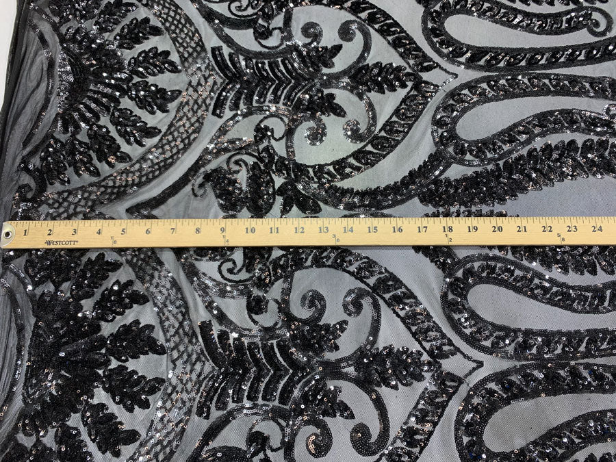 Geometric Sequins Spandex 4 Way Stretch Sequins FabricICEFABRICICE FABRICSBlackGeometric Sequins Spandex 4 Way Stretch Sequins Fabric ICEFABRIC Black