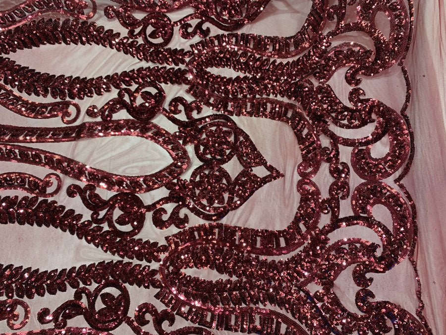 Geometric Sequins Spandex 4 Way Stretch Sequins FabricICEFABRICICE FABRICSBlackGeometric Sequins Spandex 4 Way Stretch Sequins Fabric ICEFABRIC Burgundy