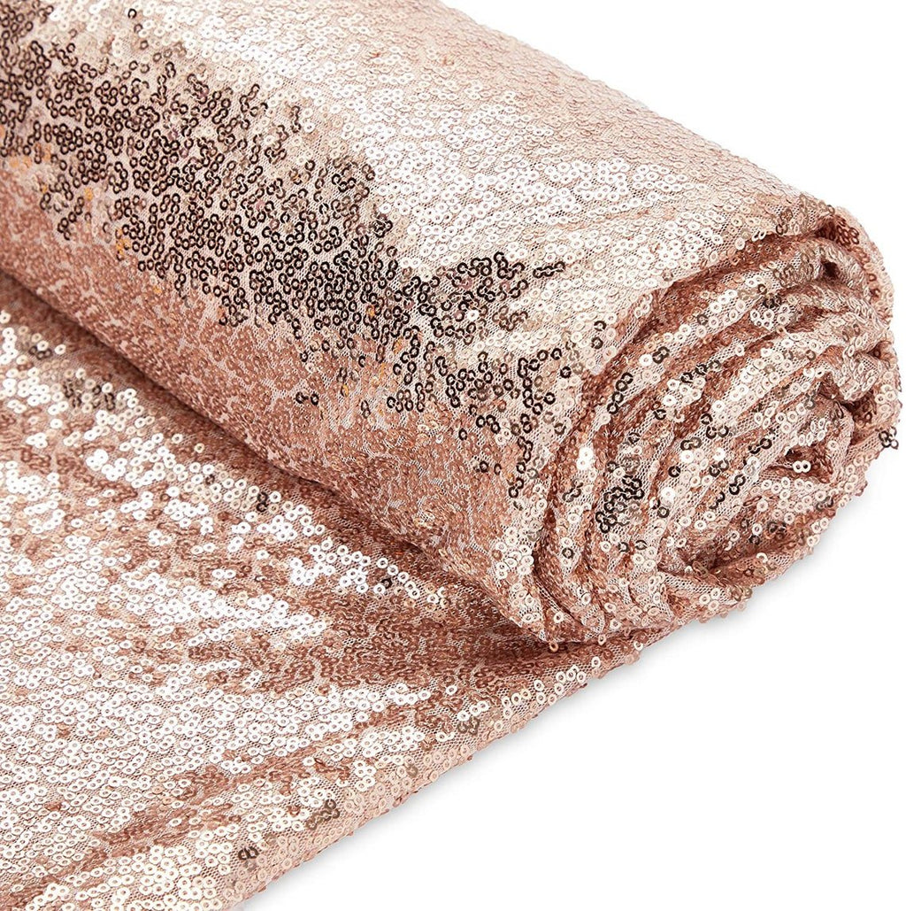 Rose Gold sequin Fabric on Rose Gold stretch fabric Rose Gold sequin Fabric on Rose Gold stretch fabric