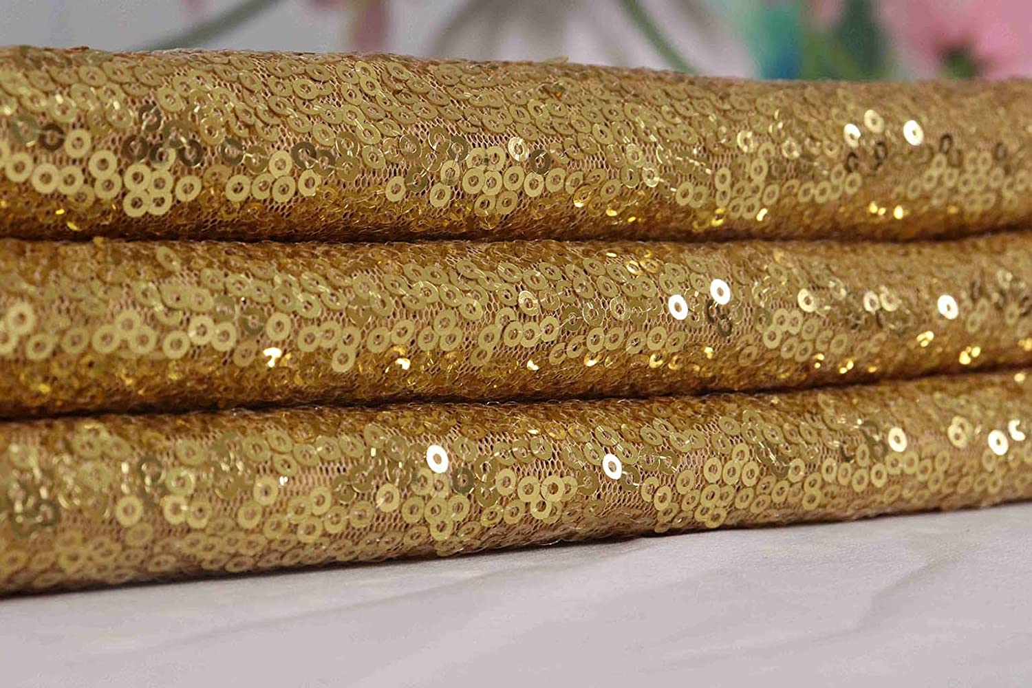 Gold sequin Fabric on Shiny Gold stretch fabricGold Sequin FabricICE FABRICSICE FABRICSBy The YardGold sequin Fabric on Shiny Gold stretch fabric ICE FABRICS