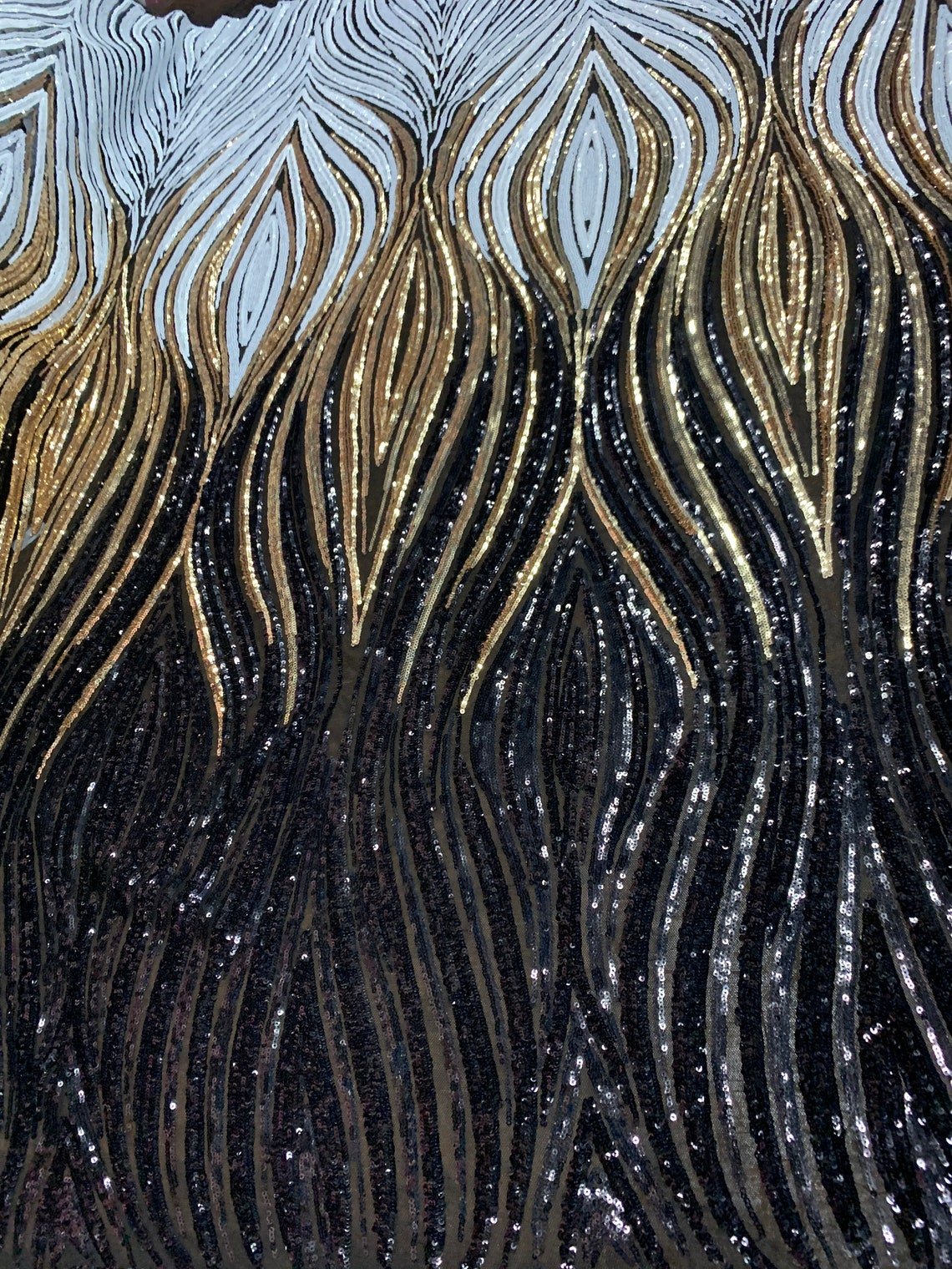 Gold sequin Fabric on White, Gold, Navy Black stretch fabricGold Sequin FabricICE FABRICSICE FABRICSBy The YardGold sequin Fabric on White, Gold, Navy Black stretch fabric ICE FABRICS