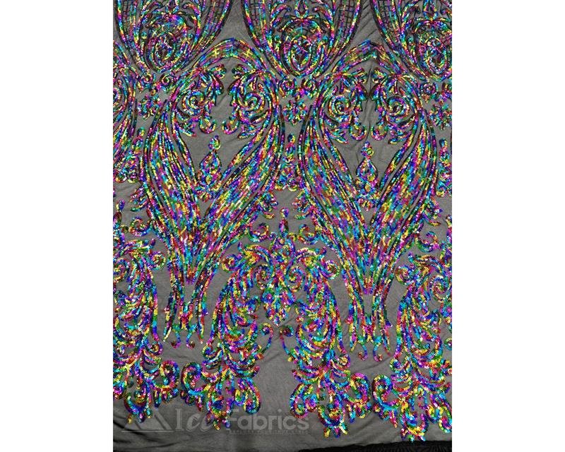 Gorgeous Stretch Mesh Sequin FabricICE FABRICSICE FABRICSIridescent RainbowGorgeous Stretch Mesh Sequin Fabric ICE FABRICS Iridescent Rainbow
