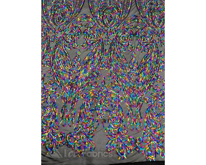 Gorgeous Stretch Mesh Sequin FabricICE FABRICSICE FABRICSIridescent RainbowGorgeous Stretch Mesh Sequin Fabric ICE FABRICS Iridescent Rainbow