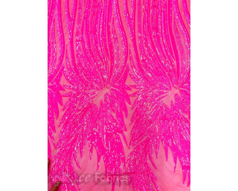 Gorgeous Stretch Mesh Sequin FabricICE FABRICSICE FABRICSNeon PinkGorgeous Stretch Mesh Sequin Fabric ICE FABRICS Neon Pink