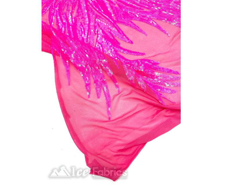Gorgeous Stretch Mesh Sequin FabricICE FABRICSICE FABRICSNeon PinkGorgeous Stretch Mesh Sequin Fabric ICE FABRICS Neon Pink