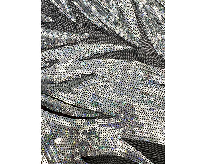 Gorgeous Stretch Mesh Sequin FabricICE FABRICSICE FABRICSIridescent SilverGorgeous Stretch Mesh Sequin Fabric ICE FABRICS Iridescent Silver