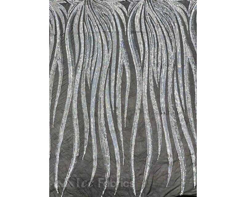 Gorgeous Stretch Mesh Sequin FabricICE FABRICSICE FABRICSIridescent SilverGorgeous Stretch Mesh Sequin Fabric ICE FABRICS Iridescent Silver