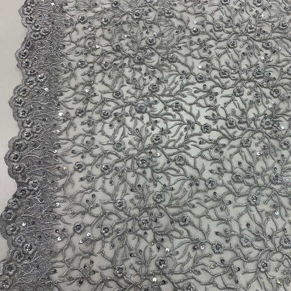 Gray Luxury Lace Fabric Embroidery Fabric Floral FabricICEFABRICICE FABRICSGray Luxury Lace Fabric Embroidery Fabric Floral Fabric ICEFABRIC