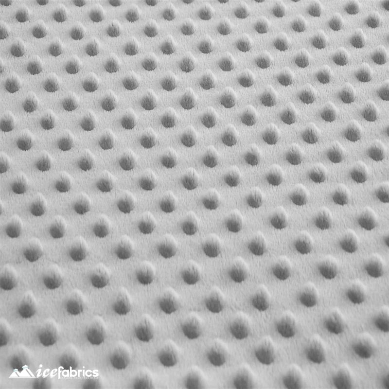 Gray Minky Dot FabricMinkyICE FABRICSICE FABRICSBy The Yard (60 inches Wide)GrayGray Dimple Polka Dot Minky Fabric / Ultra Soft / ICE FABRICS