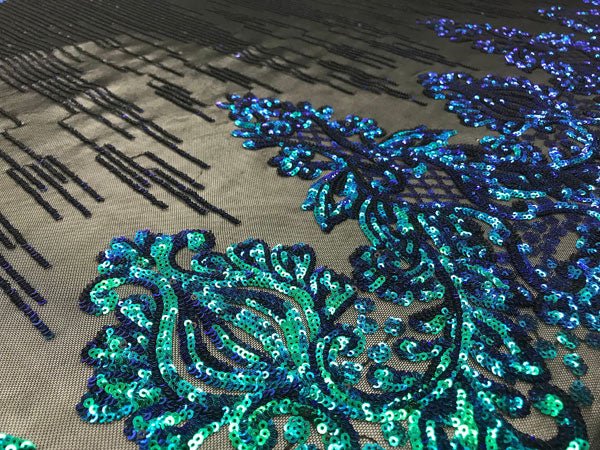 Green Luxury Design 4 Way Stretch Sequin Fabric By The YardICE FABRICSICE FABRICSGreen Luxury Design 4 Way Stretch Sequin Fabric By The Yard ICE FABRICS