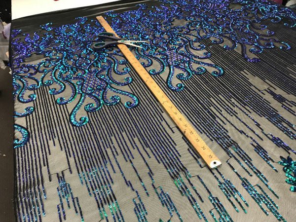 Green Luxury Design 4 Way Stretch Sequin Fabric By The YardICE FABRICSICE FABRICSGreen Luxury Design 4 Way Stretch Sequin Fabric By The Yard ICE FABRICS