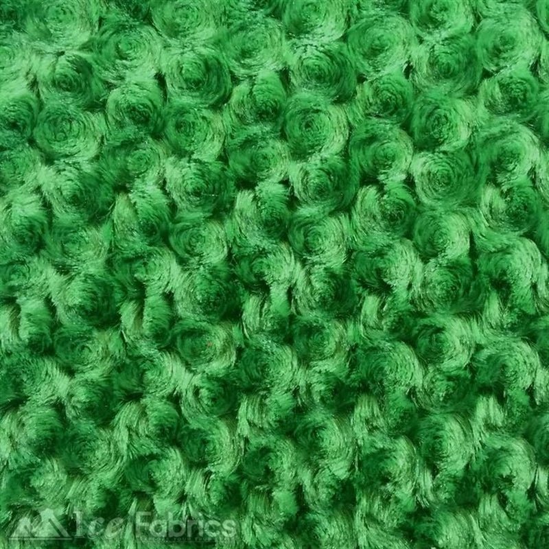 Green Minky Rose Rosebud Fabric Blanket FabricICE FABRICSICE FABRICSBy The Yard (60" Wide)Green Minky Rose Rosebud Fabric Blanket Fabric ICE FABRICS