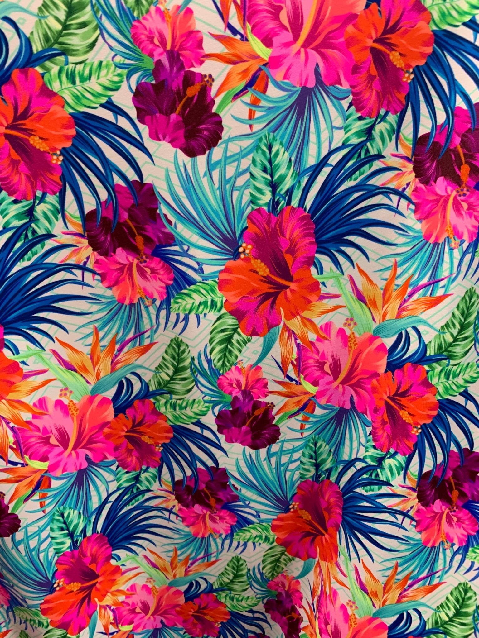 Colorful Flower Mix Print Swimsuit Fabric with 4-Way Stretch for Swimwear  and Apparel