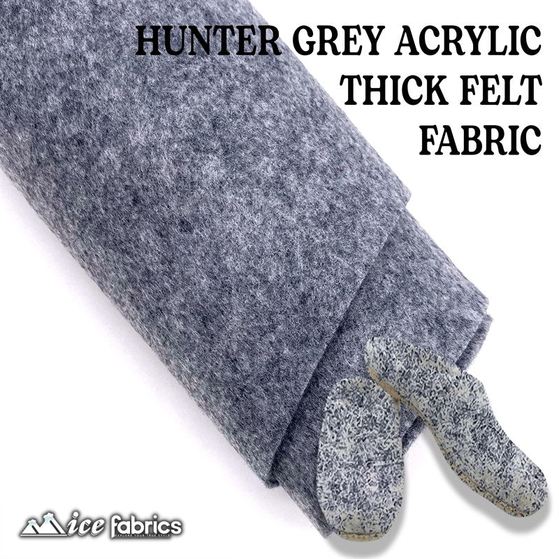 Heather Grey Wholesale Felt Fabric 1.6mm ThickICE FABRICSICE FABRICSBy The Roll (72" Wide)Heather Grey Wholesale Felt Fabric (20 Yards Bolt ) 1.6mm Thick ICE FABRICS