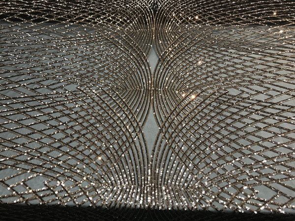 Heavy Bronze Embroidered 4 Way Stretch Sequin Wedding Prom Fabric Sold By The YardICE FABRICSICE FABRICSHeavy Bronze Embroidered 4 Way Stretch Sequin Wedding Prom Fabric Sold By The Yard ICE FABRICS