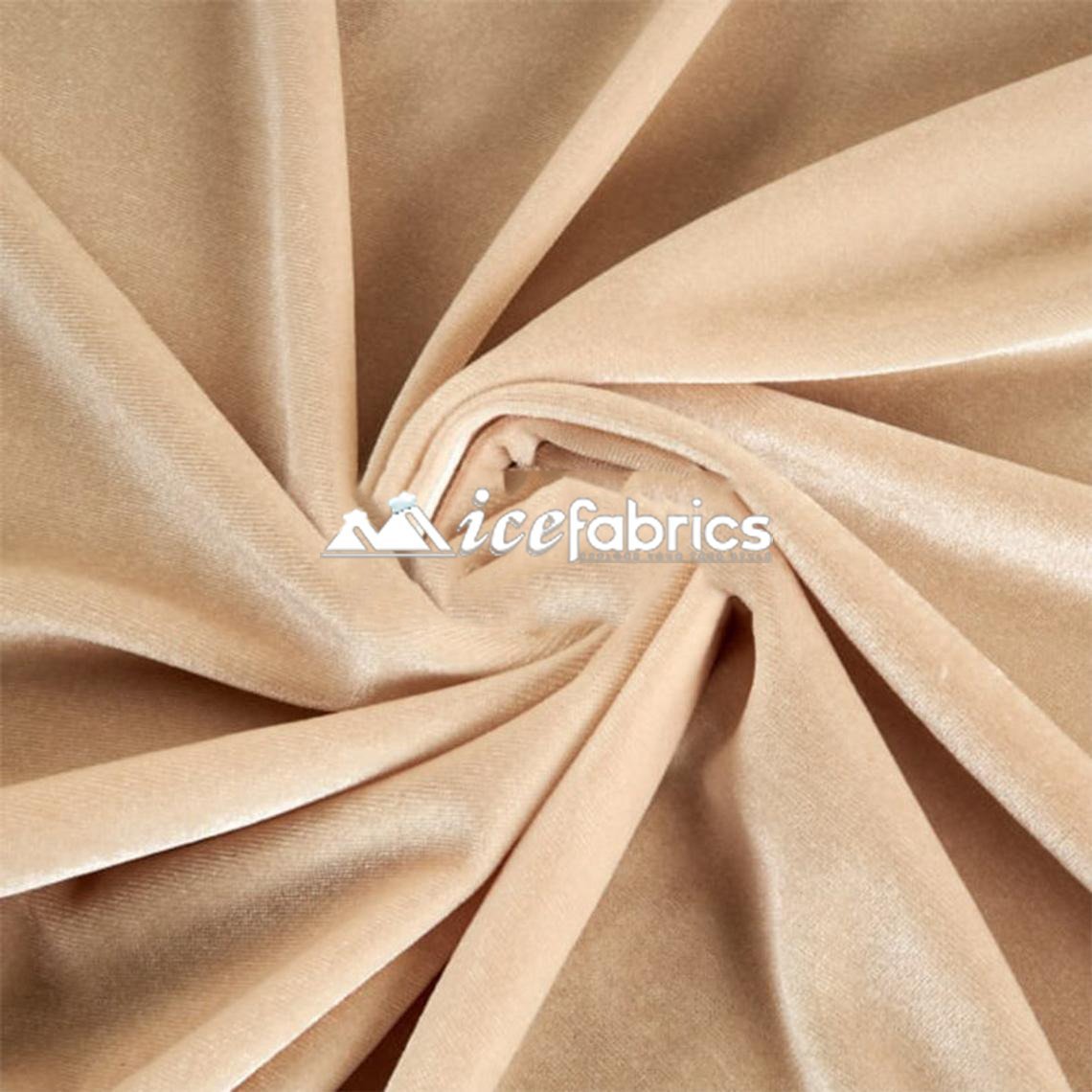 Hight Quality Stretch Velvet Fabric By The Roll (20 yards) Wholesale FabricVelvet FabricICE FABRICSICE FABRICSChampagneBy The Roll (60" Wide)Hight Quality Stretch Velvet Fabric By The Roll (20 yards) Wholesale Fabric ICE FABRICS Champagne