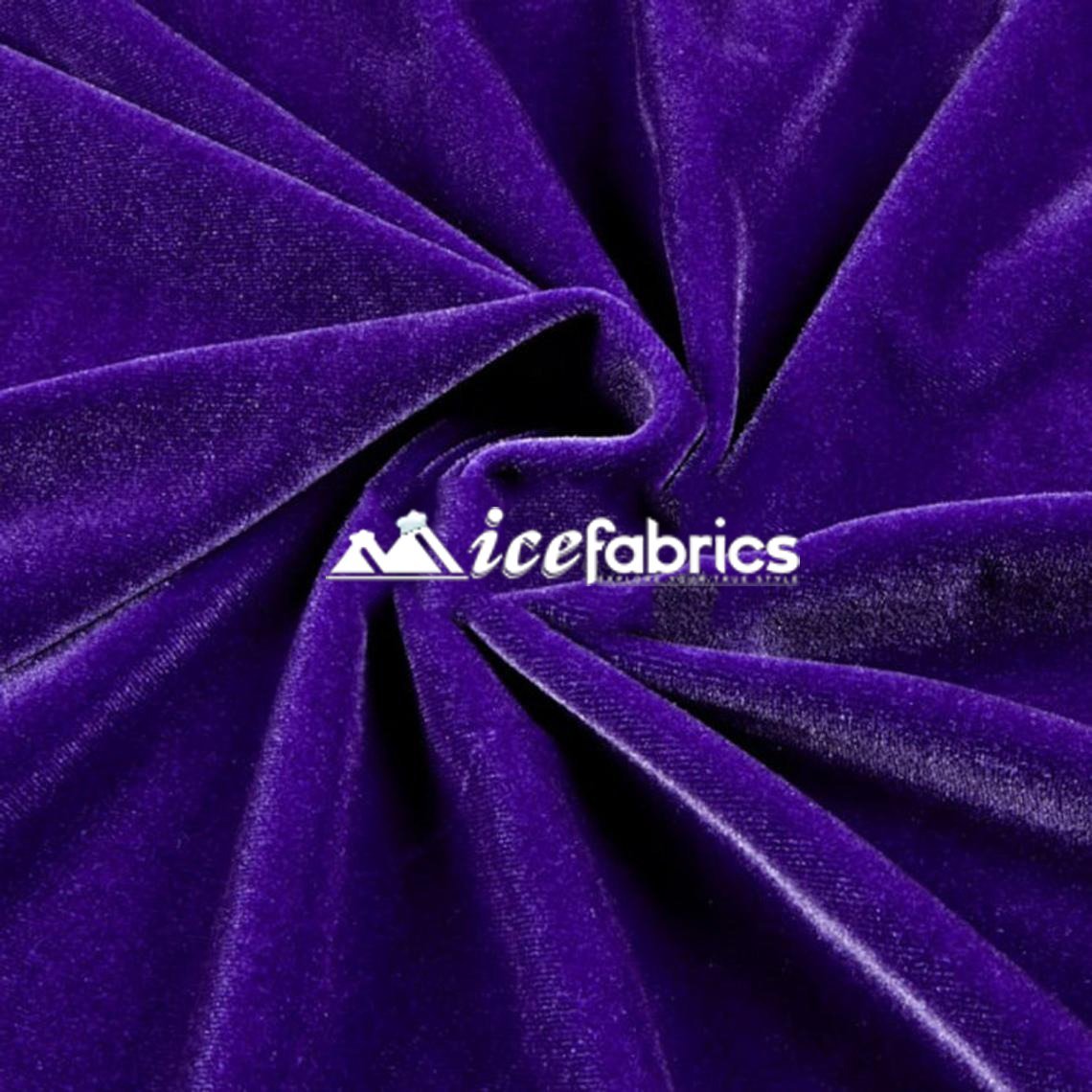 Hight Quality Stretch Velvet Fabric By The Roll (20 yards) Wholesale FabricVelvet FabricICE FABRICSICE FABRICSPurpleBy The Roll (60" Wide)Hight Quality Stretch Velvet Fabric By The Roll (20 yards) Wholesale Fabric ICE FABRICS Purple