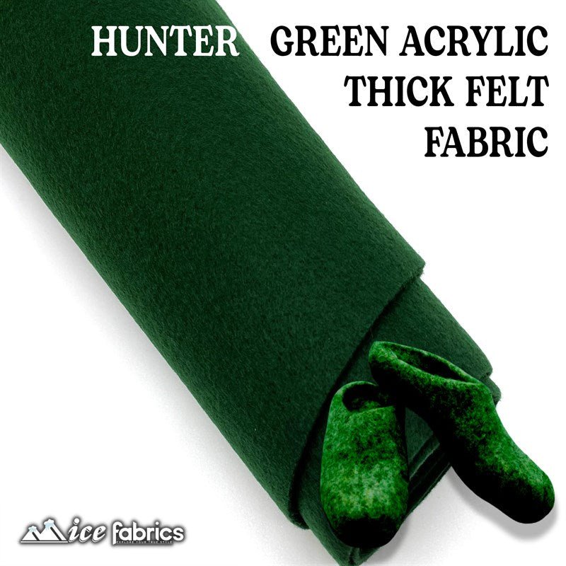 Hunter Green Wholesale Felt Fabric 1.6mm ThickICE FABRICSICE FABRICSBy The Roll (72" Wide)Hunter Green Wholesale Felt Fabric (20 Yards Bolt ) 1.6mm Thick ICE FABRICS