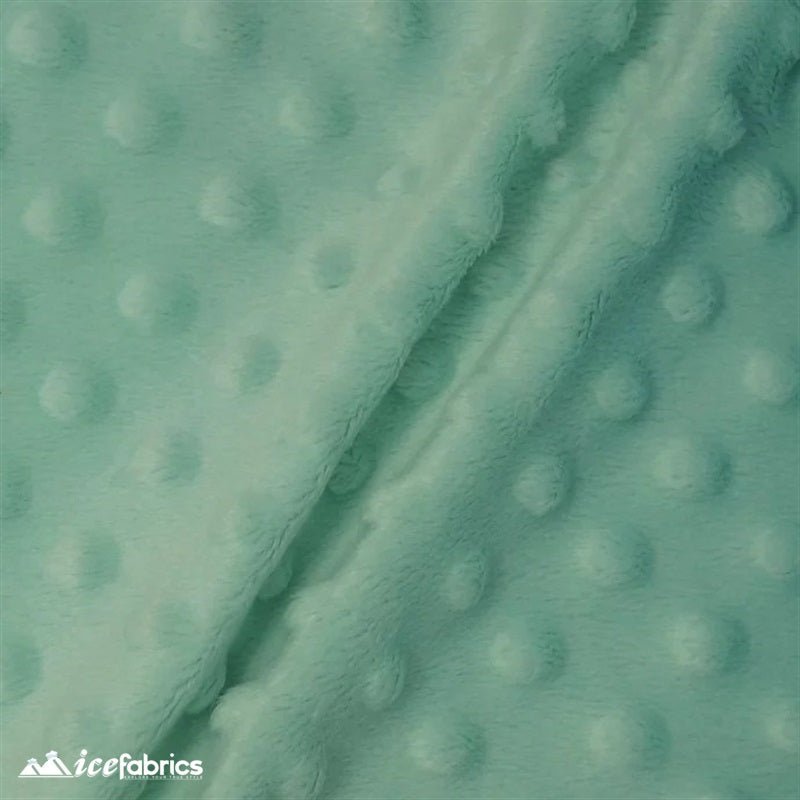Icy Mint Minky Dot FabricMinkyICE FABRICSICE FABRICSBy The Yard (60 inches Wide)Icy MintIcy Mint Dimple Polka Dot Minky Fabric / Ultra Soft / ICE FABRICS