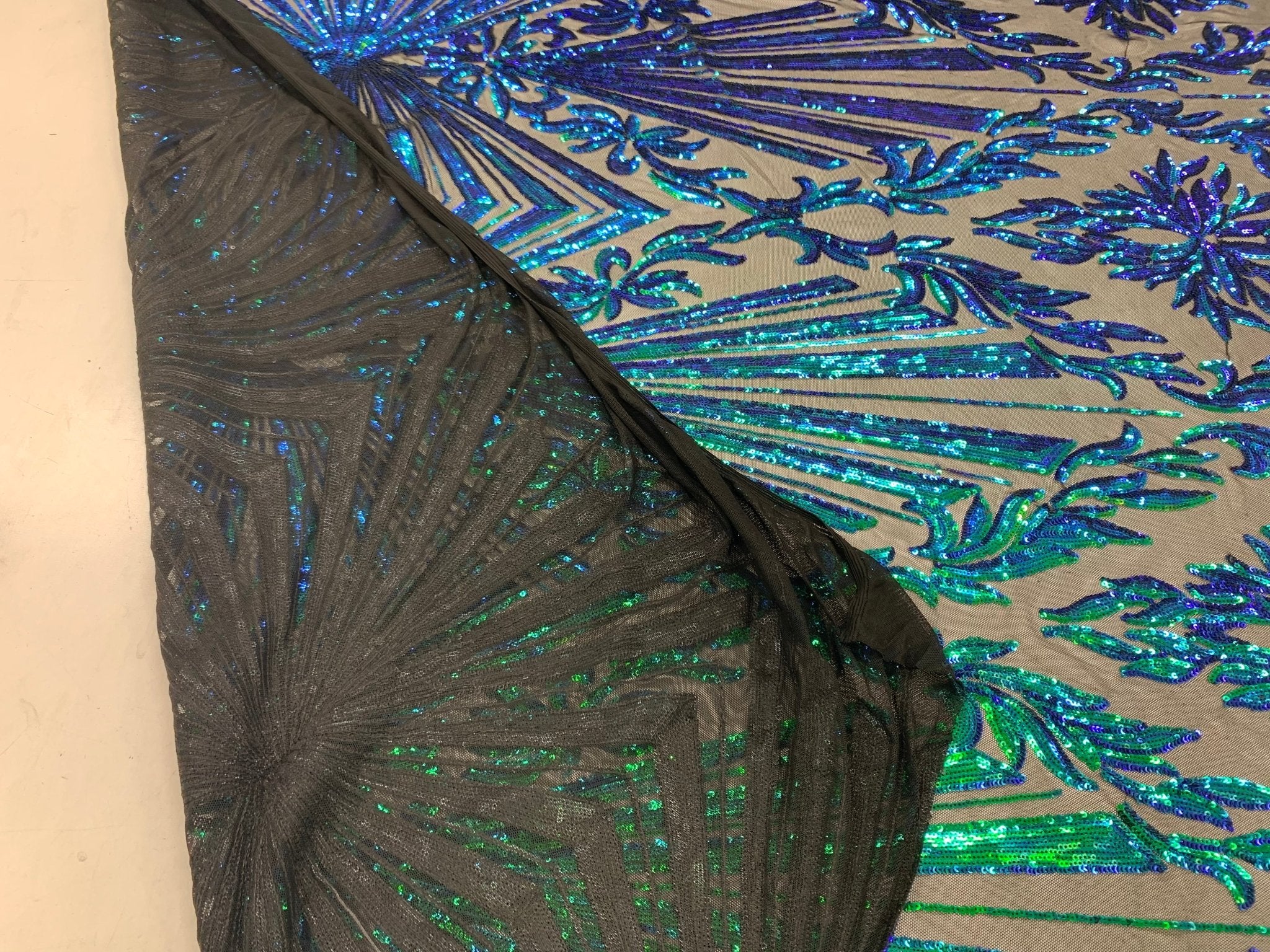Iridescent Green 4 Way Stretch Sequin Fabric By The YardICEFABRICICE FABRICSIridescent Green 4 Way Stretch Sequin Fabric By The Yard ICEFABRIC