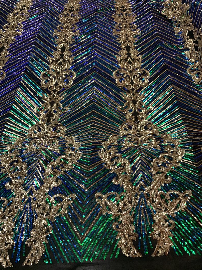 Iridescent Green Fashion Fabric 4 Way Stretch Sequins By The YardICEFABRICICE FABRICSIridescent Green Fashion Fabric 4 Way Stretch Sequins By The Yard ICEFABRIC