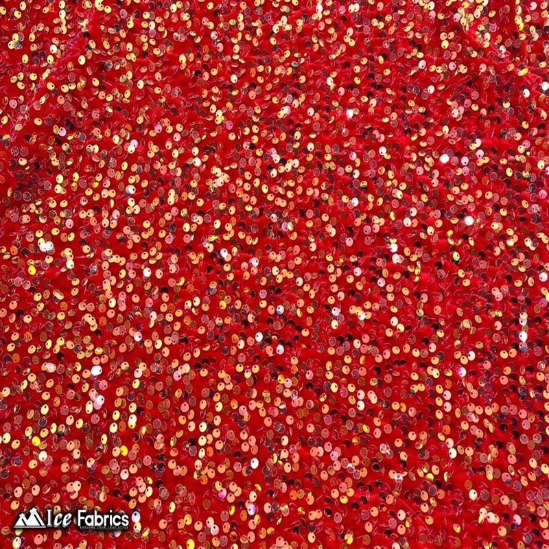 Iridescent Red Emma Embroidery Sequin Velvet Fabric By The YardICE FABRICSICE FABRICSIridescent RedBy The Yard (58" Wide)Iridescent Red Emma Embroidery Sequin Velvet Fabric By The Yard ICE FABRICS