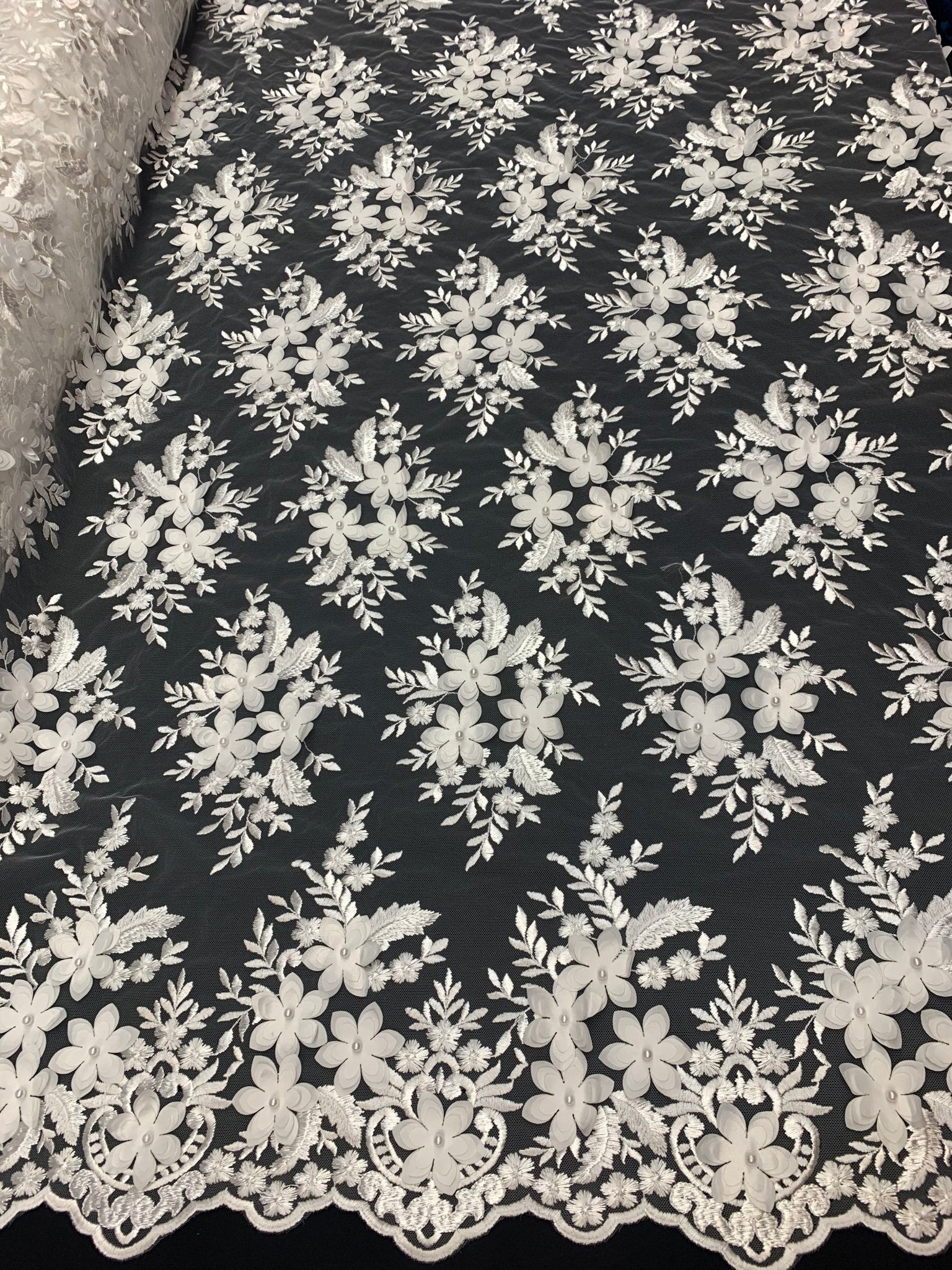 Ivory_ 3D Flowers Beaded Mesh Lace Bridal Fabric By The Yard/ Mesh Beaded Embroider Lace Floral Fabric/ Wedding Fabric, Prom Dress, GownsICEFABRICICE FABRICSIvory_ 3D Flowers Beaded Mesh Lace Bridal Fabric By The Yard/ Mesh Beaded Embroider Lace Floral Fabric/ Wedding Fabric, Prom Dress, Gowns ICEFABRIC