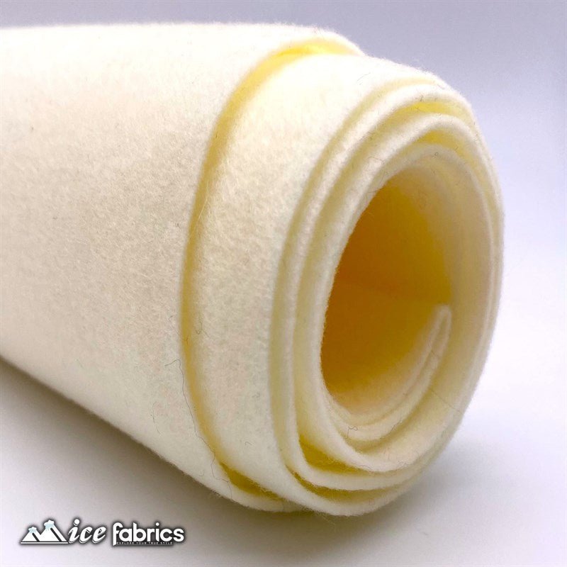 Ivory Acrylic Wholesale Felt Fabric 1.6mm ThickICE FABRICSICE FABRICSBy The Roll (72" Wide)Ivory Acrylic Wholesale Felt Fabric (20 Yards Bolt ) 1.6mm Thick ICE FABRICS