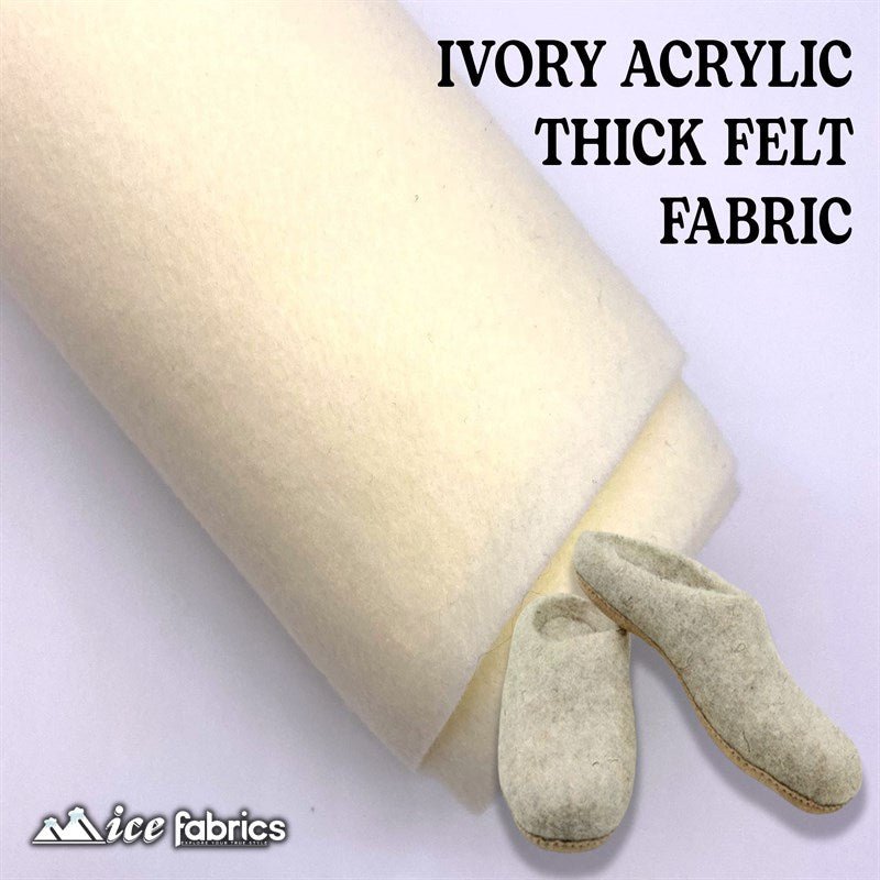 Ivory Acrylic Wholesale Felt Fabric 1.6mm ThickICE FABRICSICE FABRICSBy The Roll (72" Wide)Ivory Acrylic Wholesale Felt Fabric (20 Yards Bolt ) 1.6mm Thick ICE FABRICS