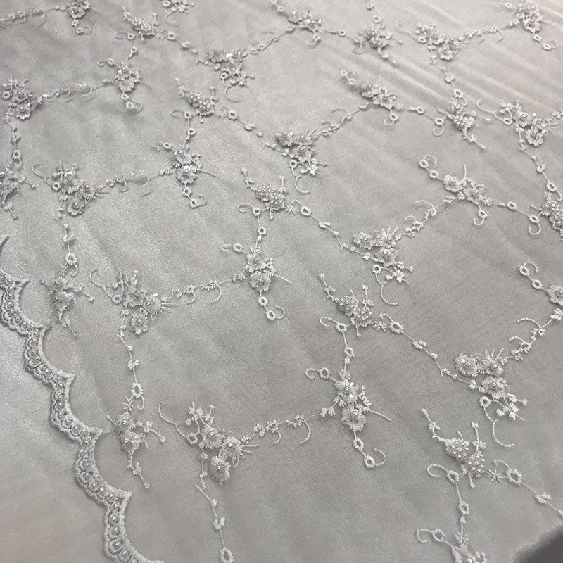 Ivory Hand Embroidered Beaded Mesh Lace Bridal Wedding Prom Dresses FabricICE FABRICSICE FABRICSIvory Hand Embroidered Beaded Mesh Lace Bridal Wedding Prom Dresses Fabric ICE FABRICS