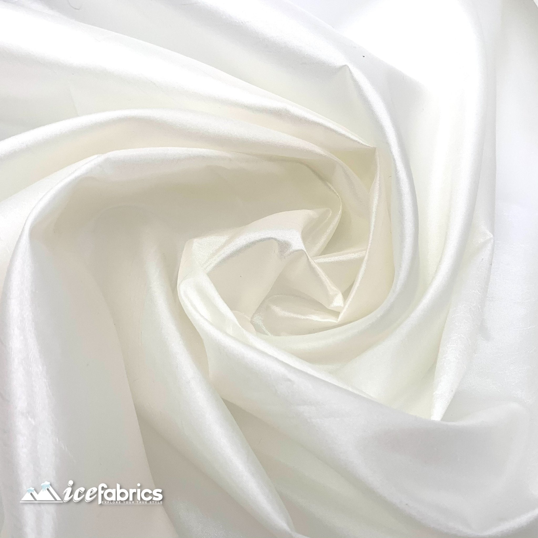 Ivory Luxury Solid/ Taffeta Fabric / Fashion FabricTaffeta FabricICEFABRICICE FABRICSIvoryPer YardIvory Luxury Solid/ Taffeta Fabric / Fashion Fabric ICEFABRIC