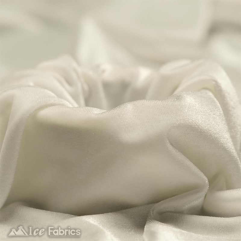 Ivory Wholesale Velvet Fabric Stretch | 60" WideICE FABRICSICE FABRICS20 Yards IvoryIvory Wholesale Velvet Fabric Stretch | 60" Wide