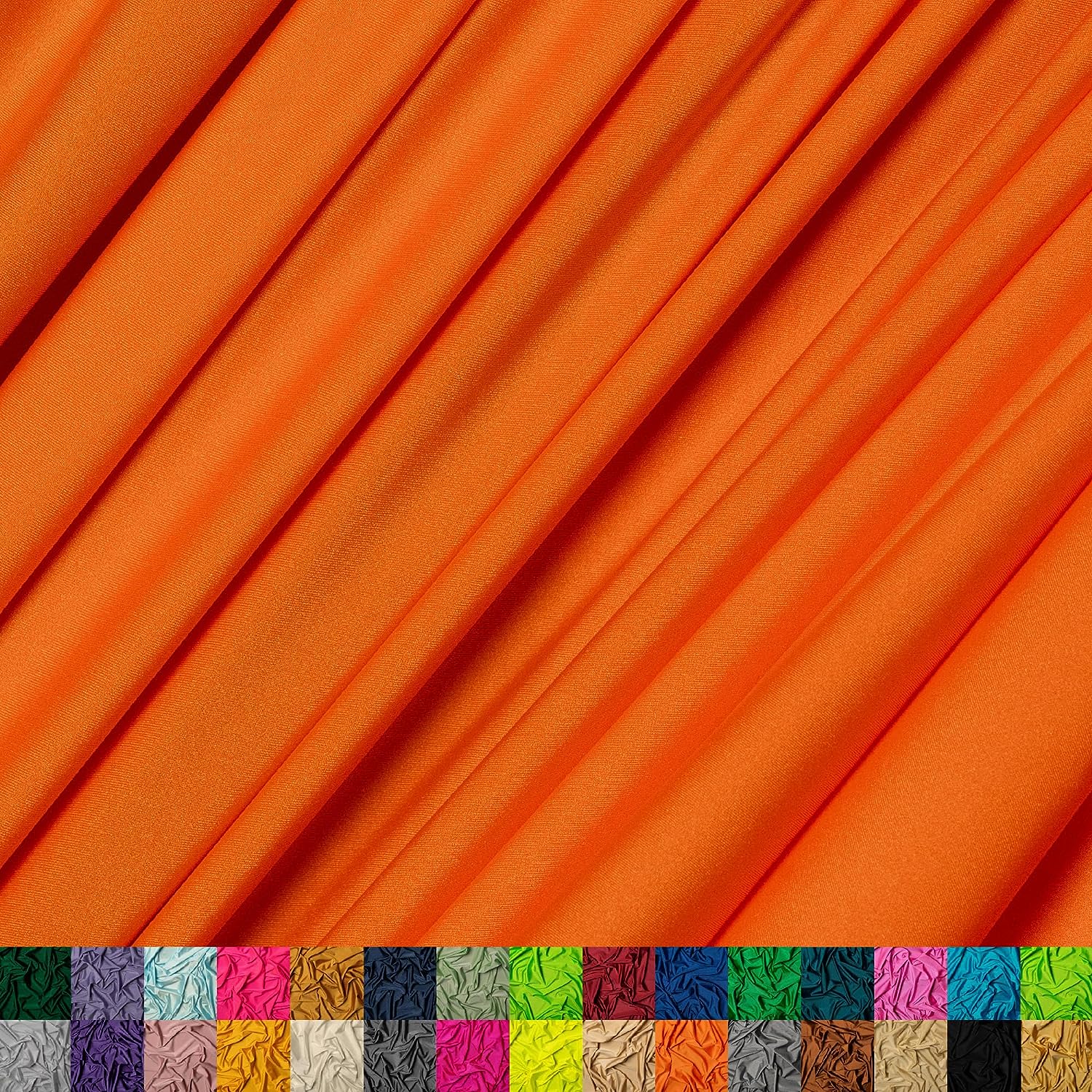 Jordan 4 Way Stretch Fabric Shiny Nylon Spandex Neon OrangeICE FABRICSICE FABRICSBy The Yard (58" Width)Jordan 4 Way Stretch Fabric Shiny Nylon Spandex Neon Orange ICE FABRICS