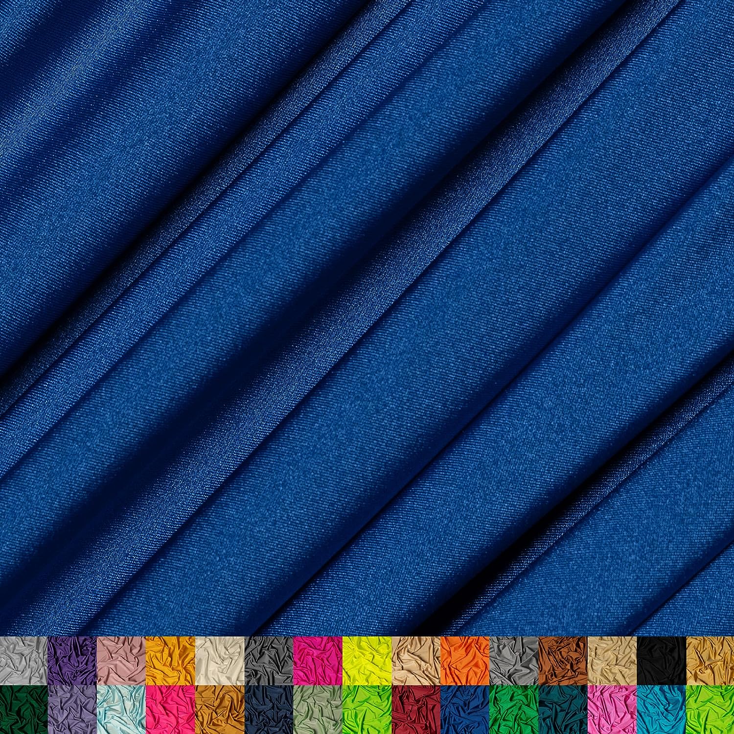 Jordan 4 Way Stretch Fabric Shiny Nylon Spandex Royal BlueICE FABRICSICE FABRICSBy The Yard (58" Width)Jordan 4 Way Stretch Fabric Shiny Nylon Spandex Royal Blue ICE FABRICS